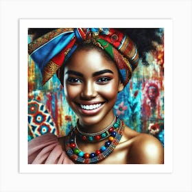 African Woman With Head Scarf Art Print