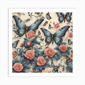 Aesthetic style, butterfly pattern Art Print