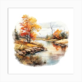 Autumn River 1 Art Print