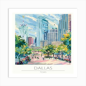 Dallas Skyline Art Print