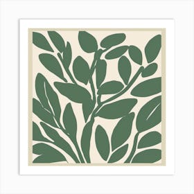 sage green boho art Art Print