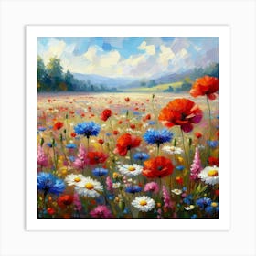 Poppies In The Meadow 2 Art Print