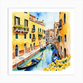 Venice Watercolor Painting Art Print