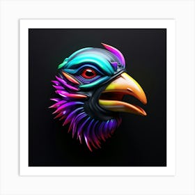 Colorful Bird Head Poster