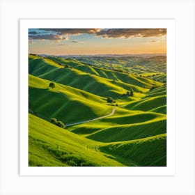 Sunset In The Hills Art Print