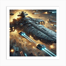 Tytan Class Dreadnought Large Scale Engagement Iron Commonwealth Art Print