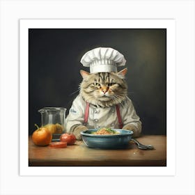 Chef Cat 9 Art Print