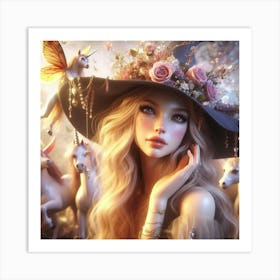 Girl With A Hat Art Print