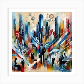 Business People In The City Art Print