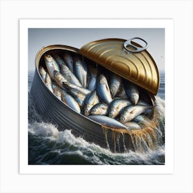 Real sardines in a can Art Print