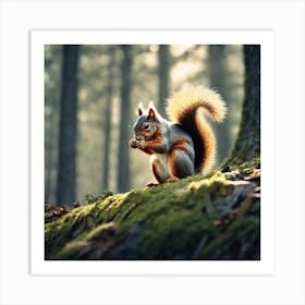 Squirrel In The Forest 44 Art Print