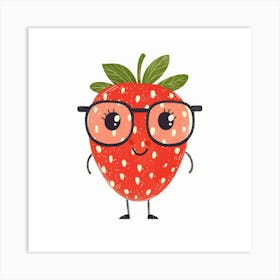 Strawberry With Glasses 1 Art Print