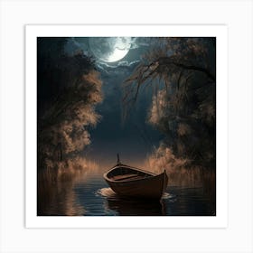 Moonlight In The Woods Art Print