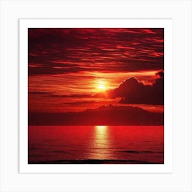 Sunset Over The Ocean 93 Art Print