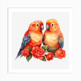 Couple Of Parrots 10 Art Print
