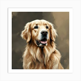 Golden Retriever Painting Art Print