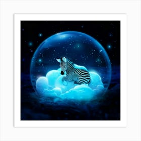 Zebra In A Bubble 1 Art Print