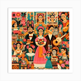 Frida Kahlo Look Style Maximalist Art Art Print