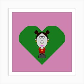 Girl In A Heart Art Print