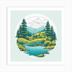 Landscape Illustration Art Print