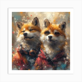 Two Foxes Art Print