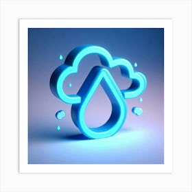 Cloud And Rain Symbol Art Print