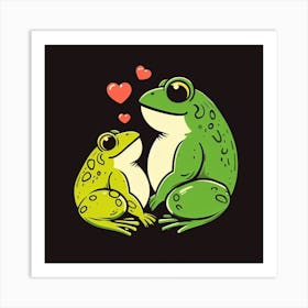 Frogs In Love Art Print