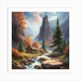 Landscape of valley rocks 8 Art Print