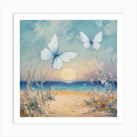 Butterflies On The Beach Art Print