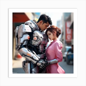 Robot Couple 12 Art Print