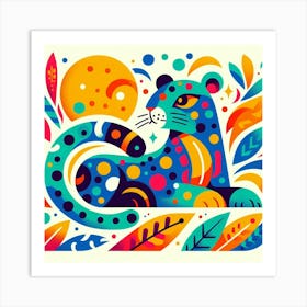 Colorful Leopard 1 Art Print