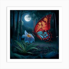 Butterfly In The Forest 2 Art Print