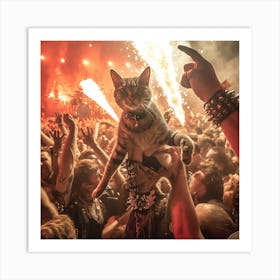 Cat At A Concert 8 Art Print