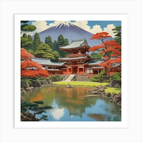 Byodo In Temple Japan Vintage Travel Art 1 Art Print 2 Art Print