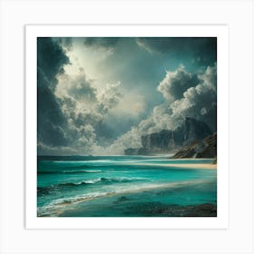 Stormy Day At The Beach Art Print