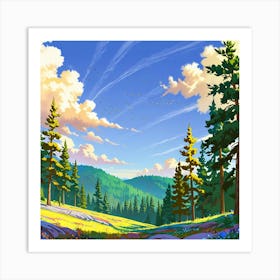 Leonardo Anime Xl A Vibrant Daytime Landscape Featuring A Gold 3 (1) Art Print