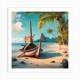 Generationgeneration5beach Scene With Na (2) Art Print