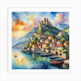 Castle FACE The Lake Art Print