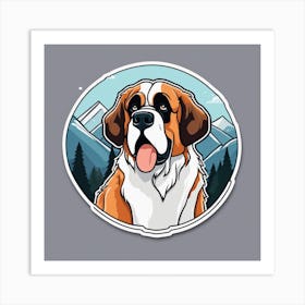 St Bernard Dog 101 Art Print