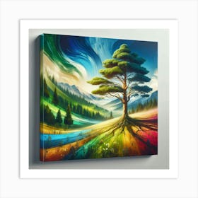 Rainbow Tree Art Print