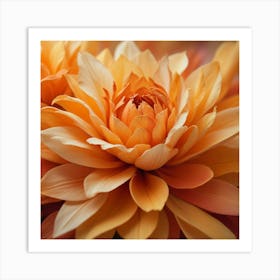 Orange Dahlia Flower Art Print