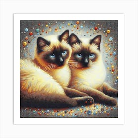 Pair of Siamese cats 4 Art Print