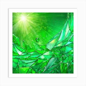 Green Glass Background 1 Art Print