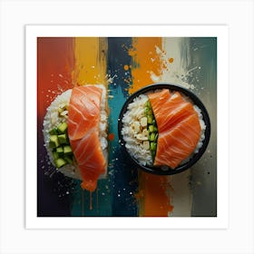 Sushi With Salmon And Avocado Art Print