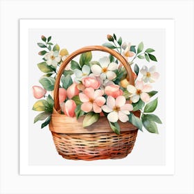 Basket Of Flowers 4 Art Print