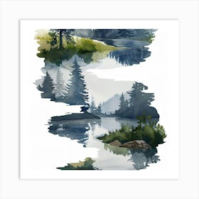 Watercolor Landscape Painting 4 Art Print