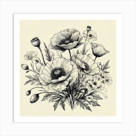 Poppy flowers 1 Art Print