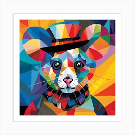 Mouse In Top Hat Art Print