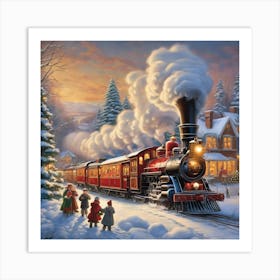 Christmas Train 1 Art Print