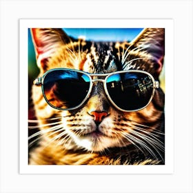 Cat In Sunglasses 16 Art Print